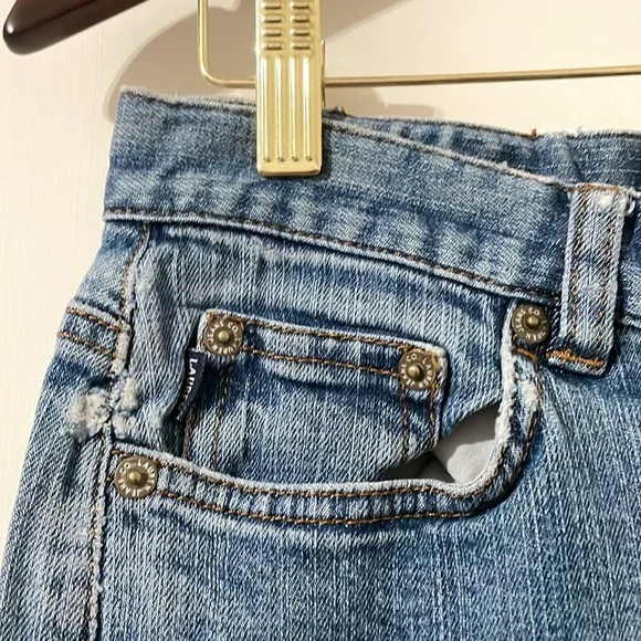 Lauren Jeans Co. Ralph Lauren Blue Wide Leg Jeans Size 10P - Picture 11 of 13